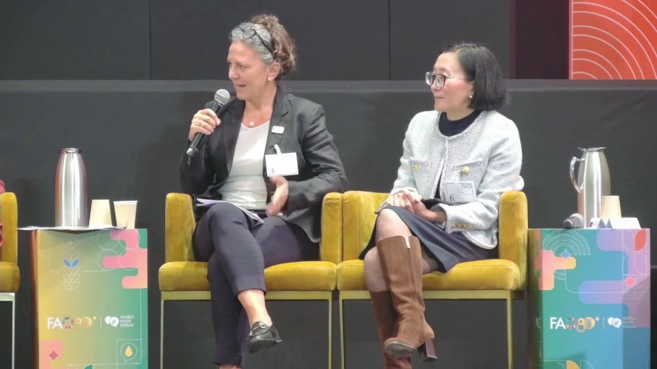 Francesca Antonelli speaking on the panel beside Una Jones