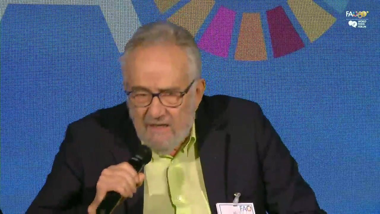 Pedro Arrojo Agudo speaking on the stakeholder panel