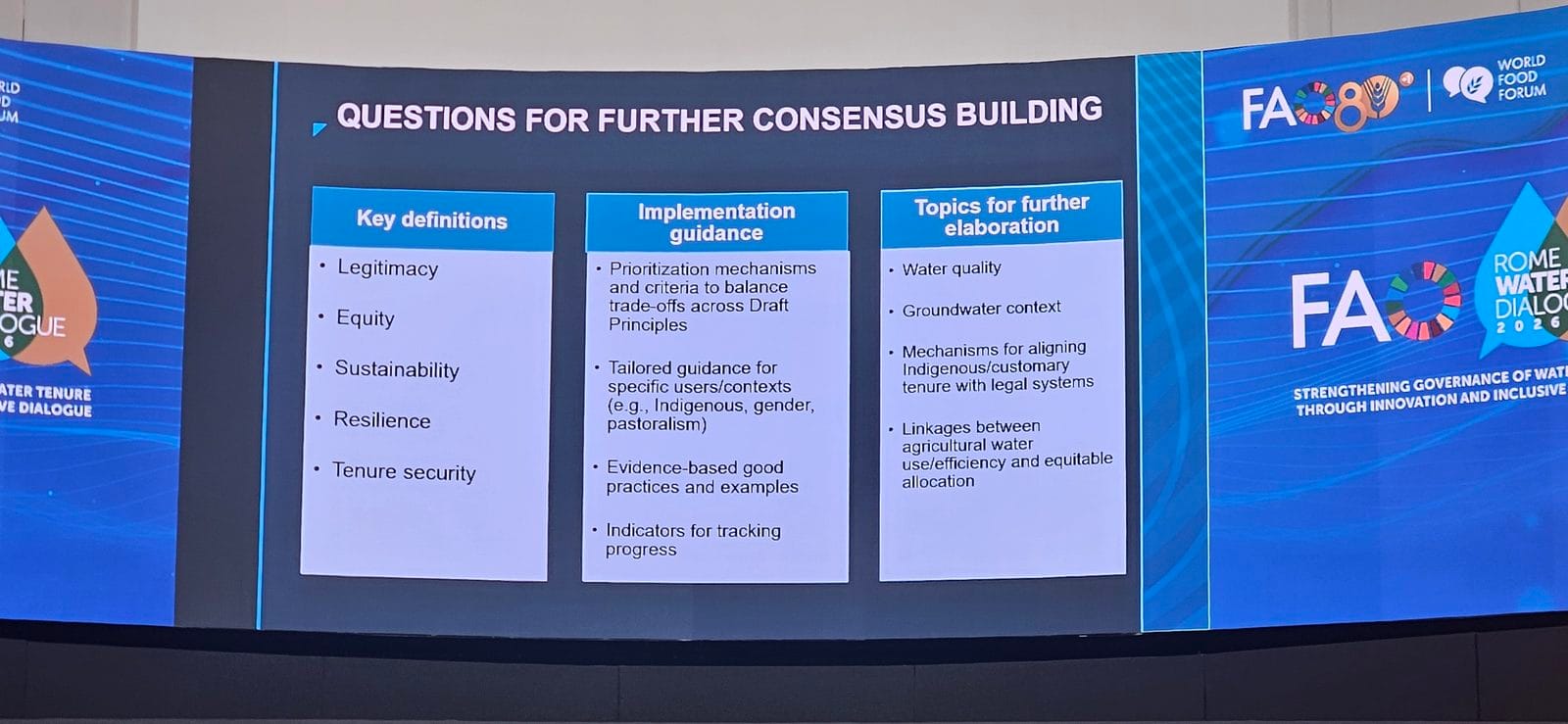 Slide listing questions for further consensus building