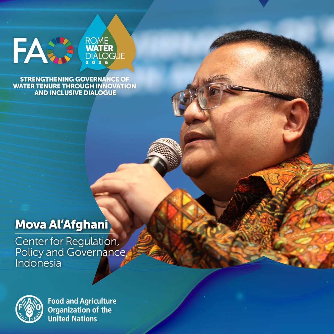 FAO Land and Water card featuring Mova Al'Afghani speaking at the Rome Water Dialogue 2026