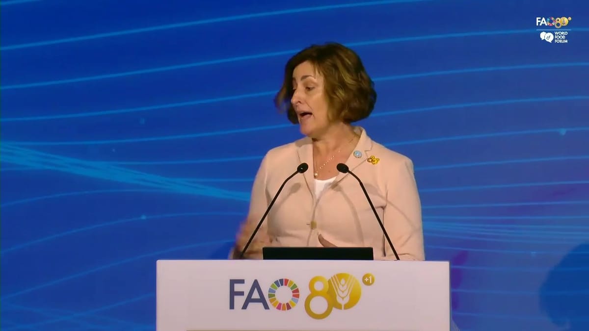 FAO Deputy Director-General Beth Bechdol speaking at the lectern
