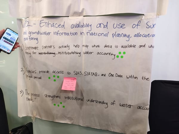 WP2 flipchart on water data systems