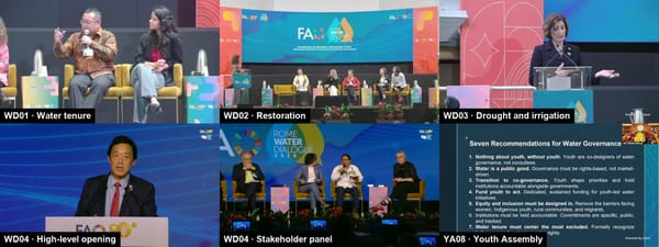 Grid of stills from the sessions of the Rome Water Dialogue 2026